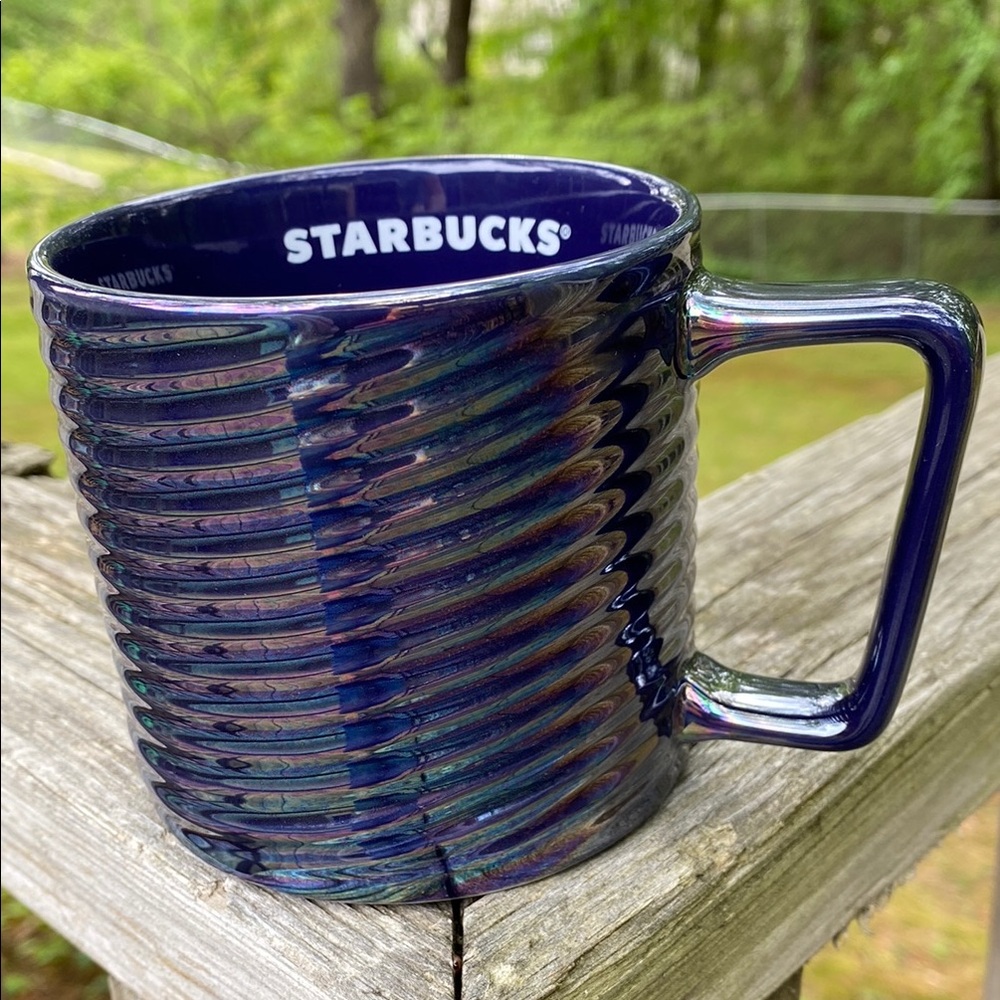 Starbucks Iridescent Blue Mug 12 oz